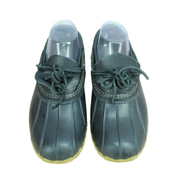 LL Bean Black Rubber Slip On Unlined Moccasin Gumshoes Duck Boots Size 9 M - Picture 5 of 10